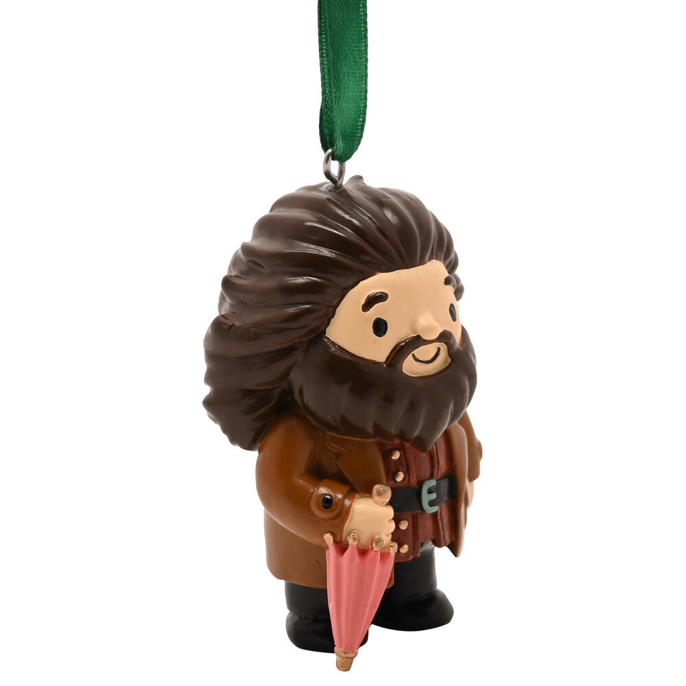 Adorno navideño de Hagrid de Harry Potter con paraguas y cinta verde - 3