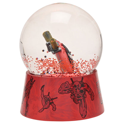 Bola de nieve de Deadpool Marvel con base roja decorada - 3