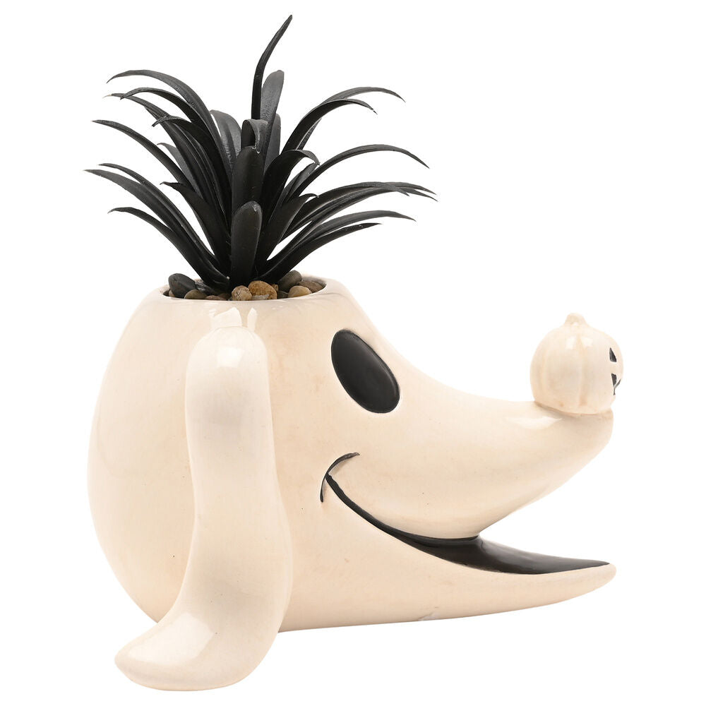 Maceta de Zero de Pesadilla antes de Navidad con planta artificial negra - 3