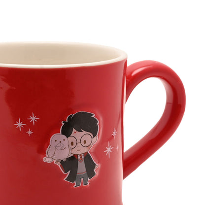 Taza roja de cerámica Harry Potter con Harry y una lechuza - 4
