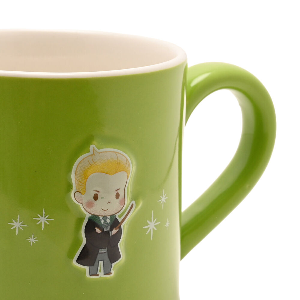 Taza verde de cerámica con Draco Malfoy en relieve - 4