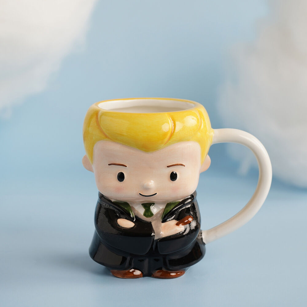 Taza 3D de cerámica de Draco Malfoy con túnica negra y corbata verde - 4