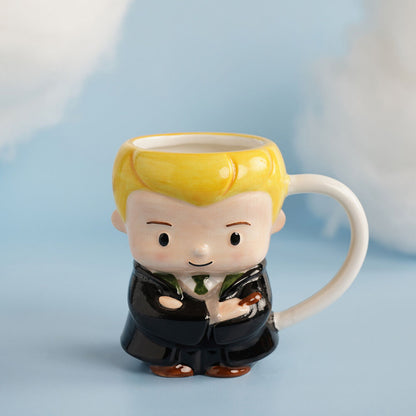 Taza 3D de cerámica de Draco Malfoy con túnica negra y corbata verde - 4