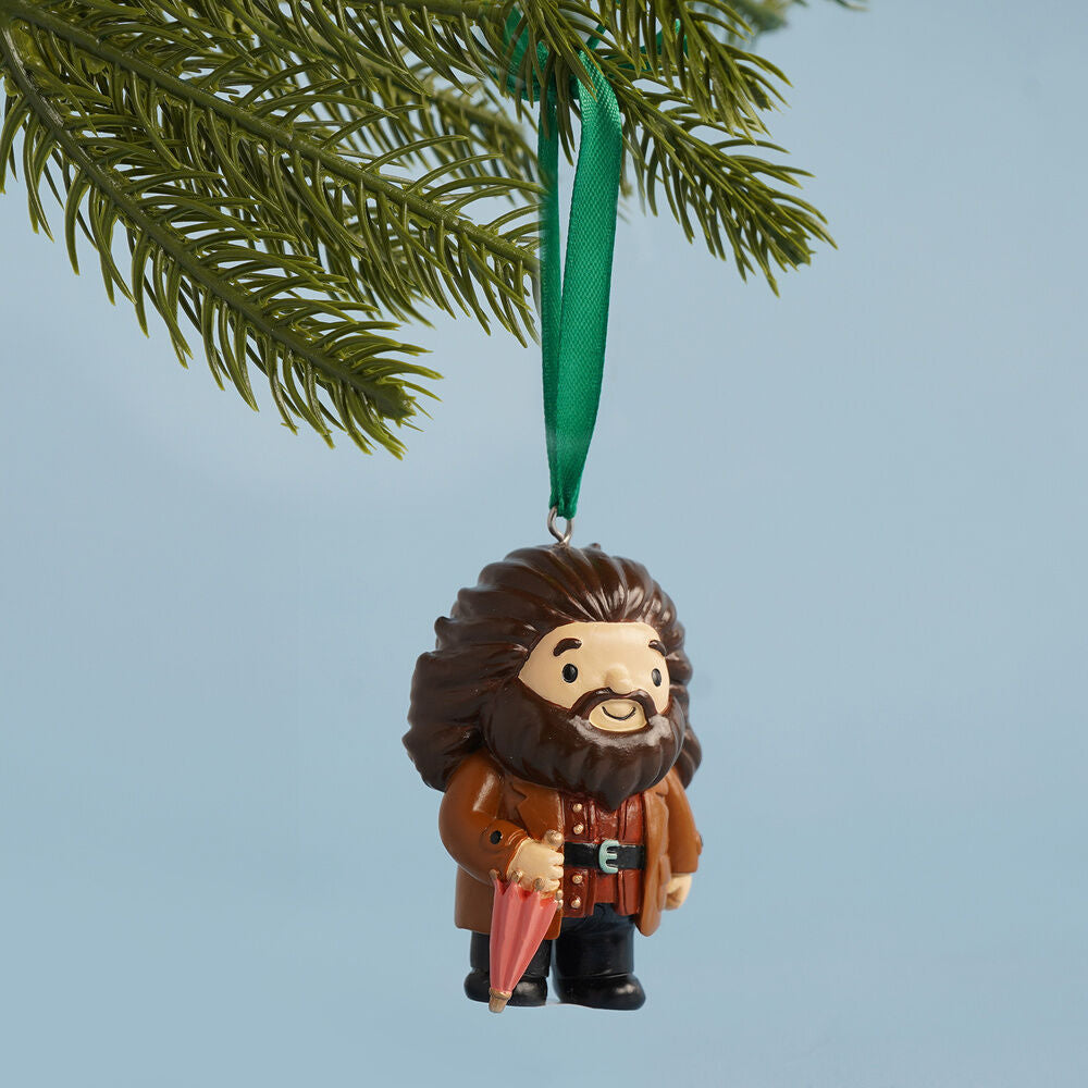 Adorno navideño de Hagrid de Harry Potter con paraguas y cinta verde - 4