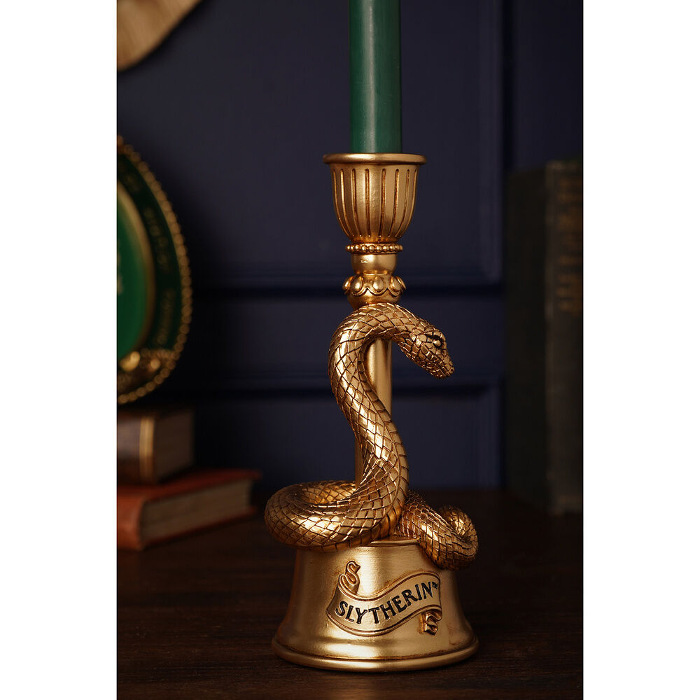 Portavelas 3D dorado con serpiente de Slytherin - 5