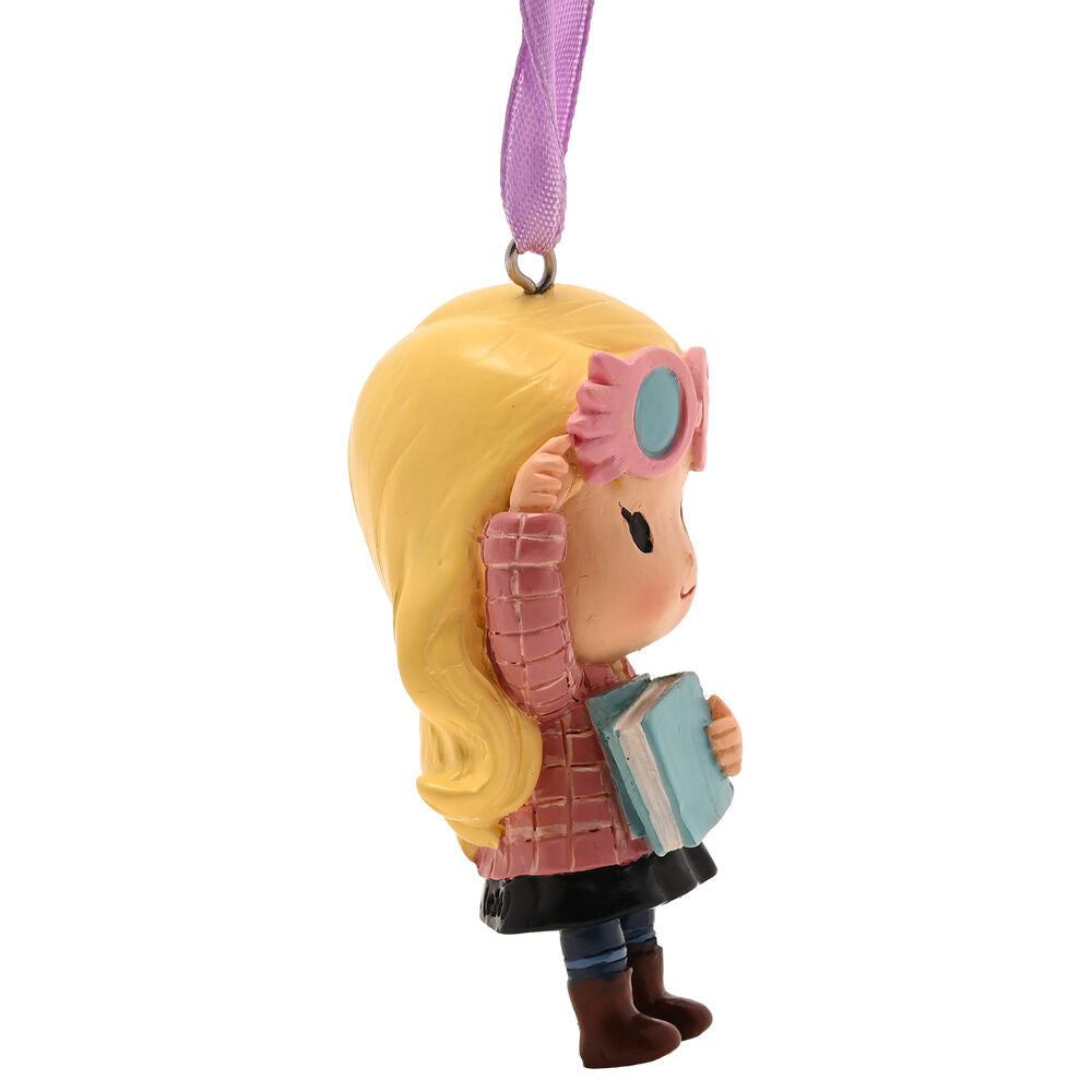Adorno navideño colgante de Luna Lovegood con gafas rosas y libro - 2