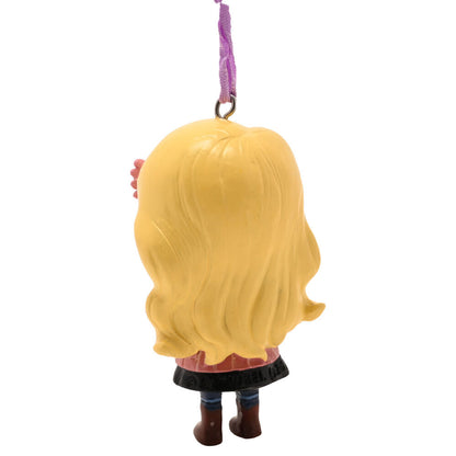 Adorno navideño colgante de Luna Lovegood con gafas rosas y libro - 3