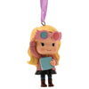 Adorno navideño colgante de Luna Lovegood con gafas rosas y libro