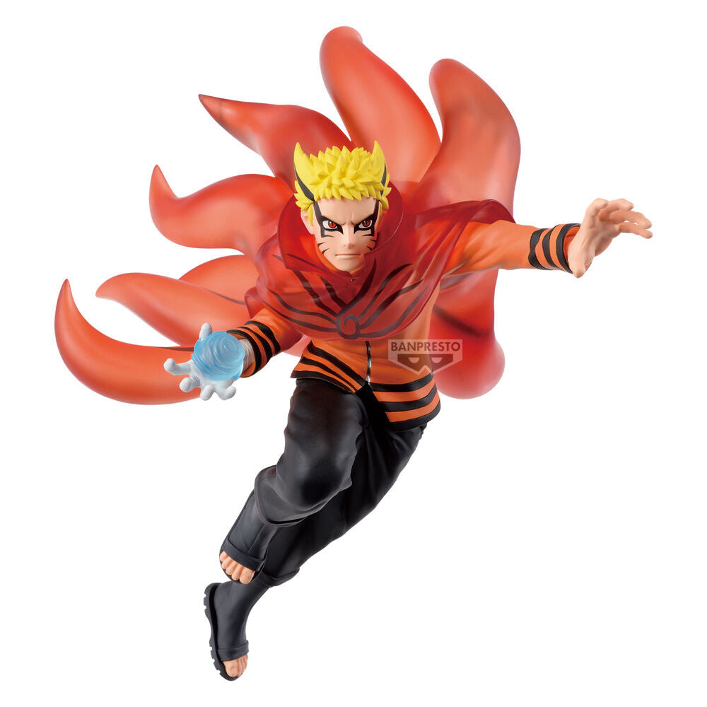 Figura de Naruto Uzumaki Banpresto en pose de acción con capa roja y efecto azul - 2