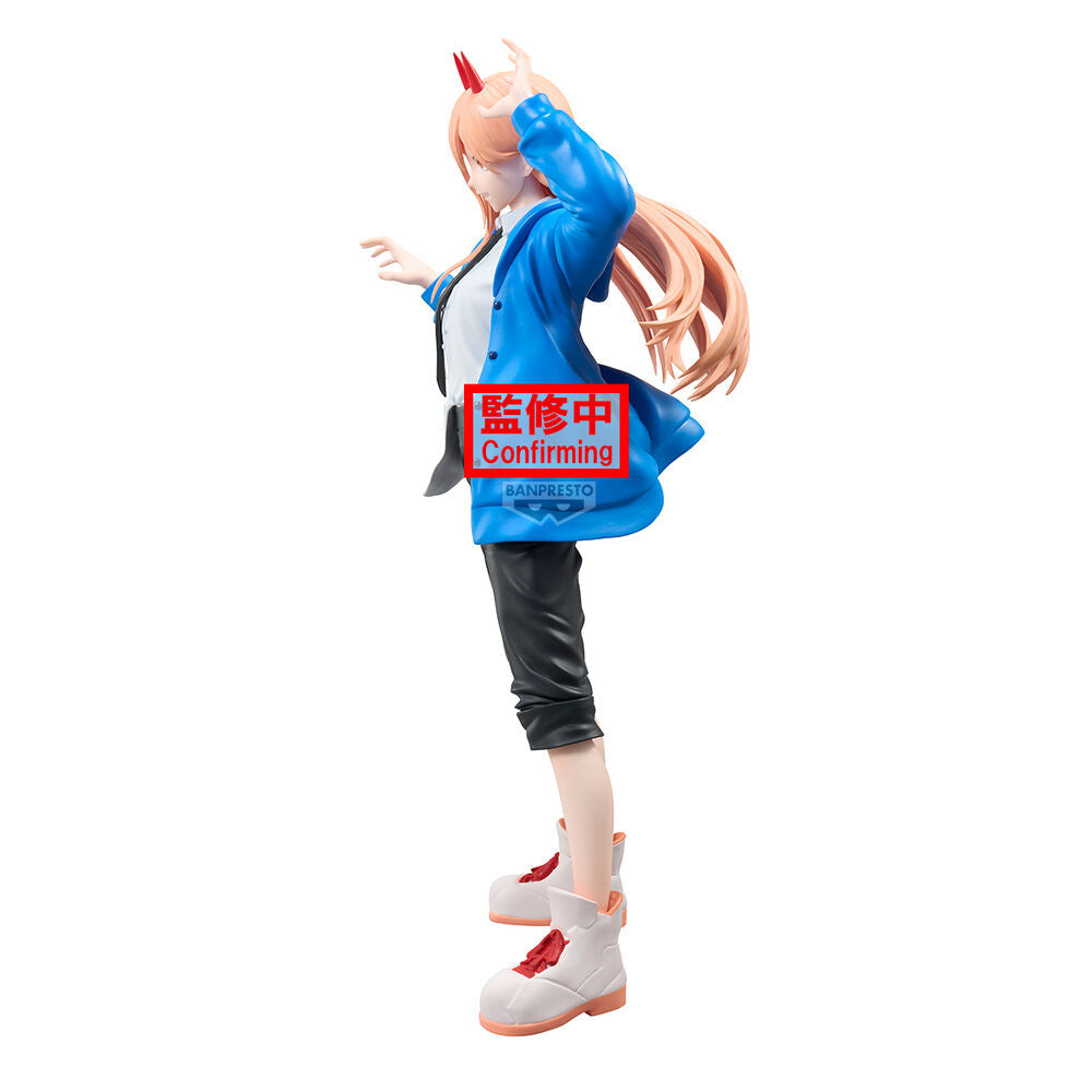 Figura Grandista de Power de Chainsaw Man con chaqueta azul y cuernos rojos - 3
