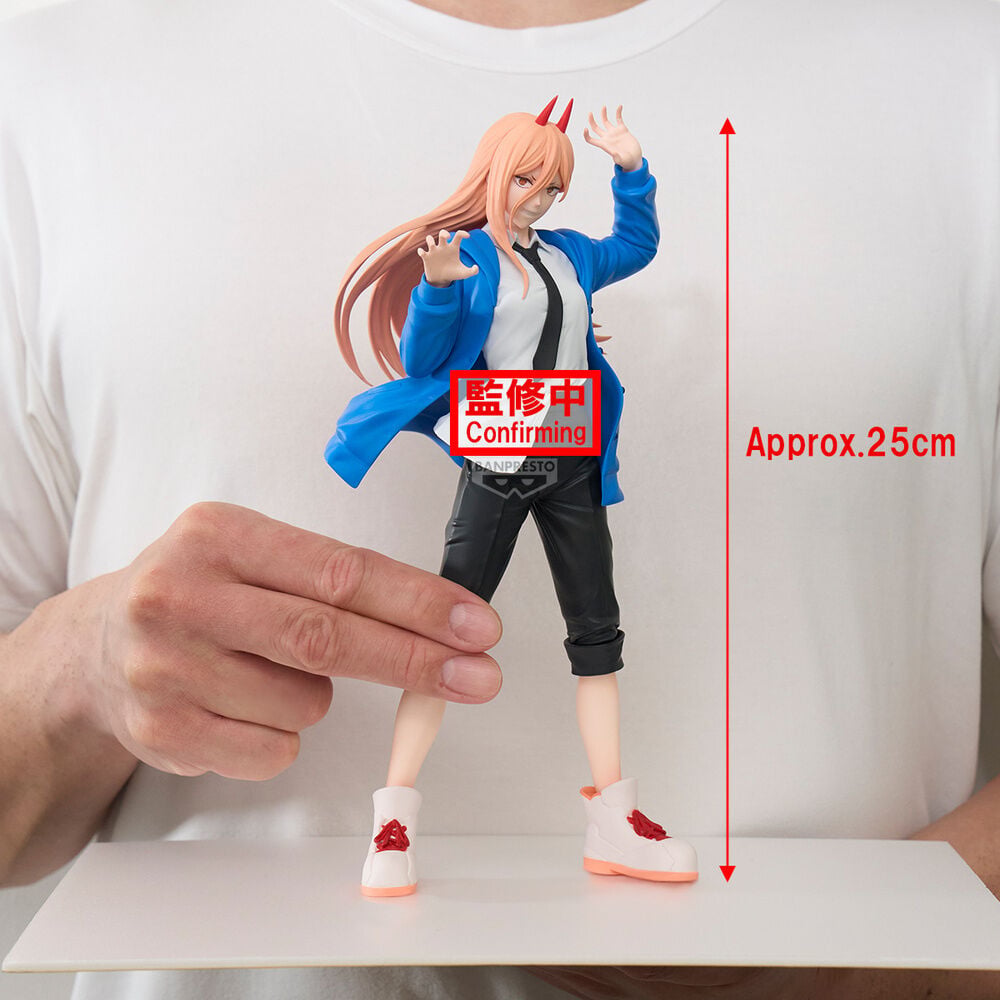 Figura Grandista de Power de Chainsaw Man con chaqueta azul y cuernos rojos - 4