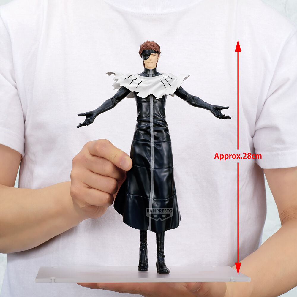 Figura de Aizen Sosuke de Bleach con atuendo negro y capa blanca - 5