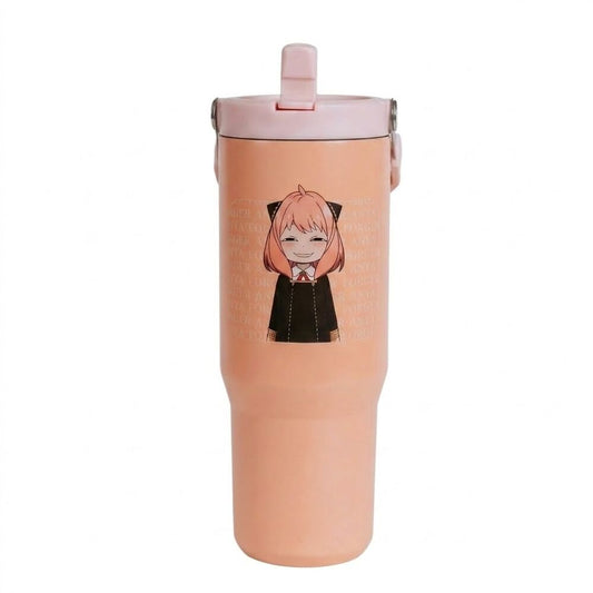 Vaso termo rosa de Spy x Family con diseño de Anya