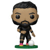 Figura Funko POP de Denis Bouanga con uniforme negro, balón y base de césped