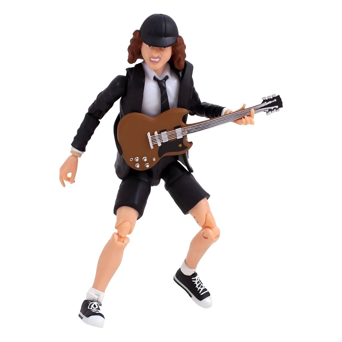 Figura de acción de Angus Young de AC/DC con guitarra eléctrica