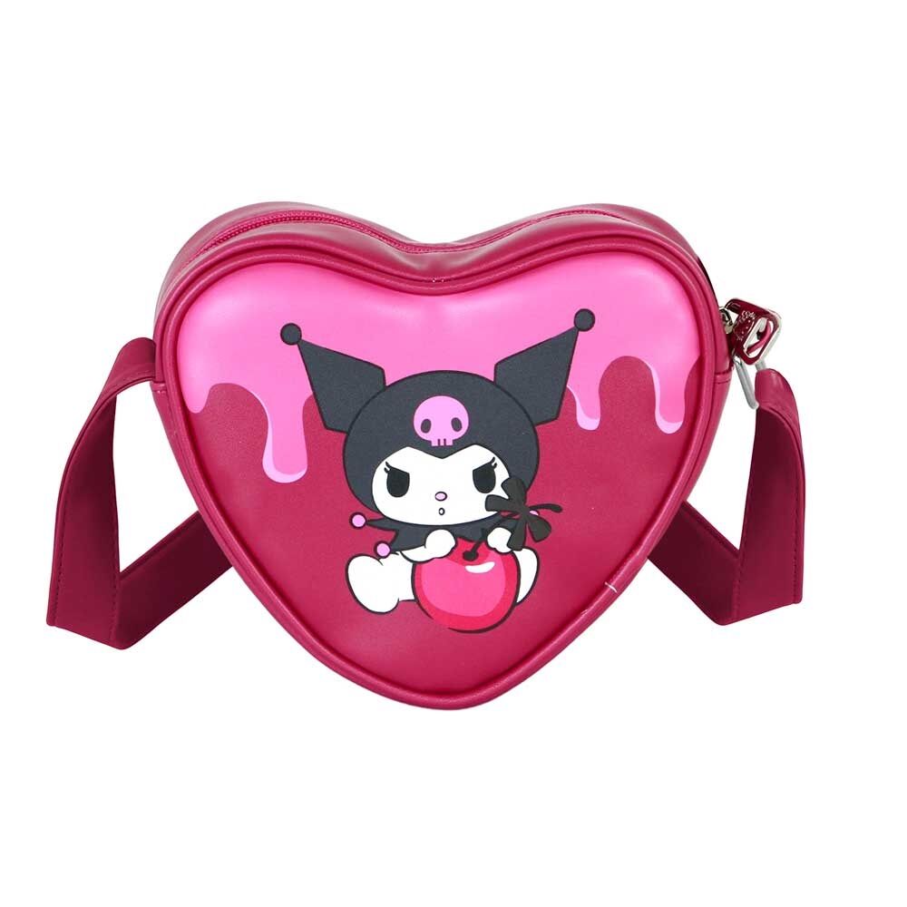 Bolso corazón fucsia de Kuromi con diseño Cherry - 3
