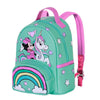 Mochila Fantasy de Minnie Disney verde agua con unicornio y arcoíris
