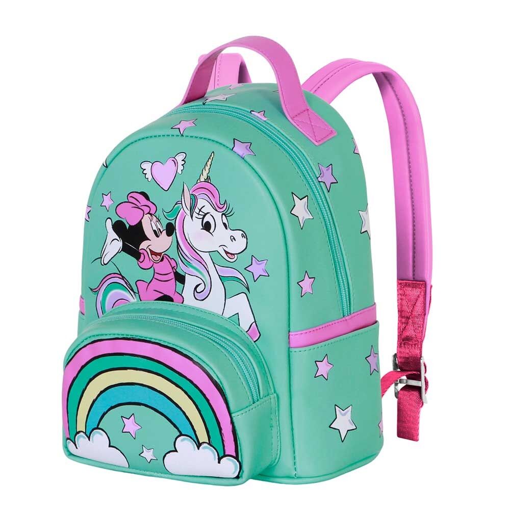 Mochila Fantasy de Minnie Disney verde agua con unicornio y arcoíris
