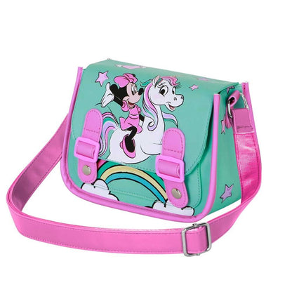 Bandolera Fantasy de Minnie Disney verde y rosa con unicornio