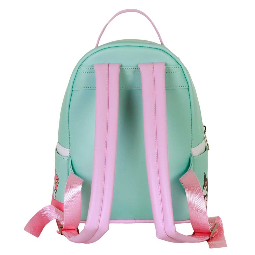 Mochila Van de Hello Kitty verde menta y rosa con autobús retro - 3