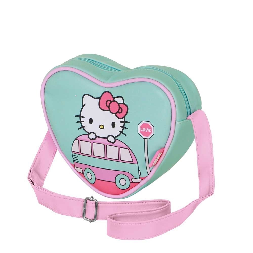 Bolso corazón Van de Hello Kitty en verde menta y rosa - 3