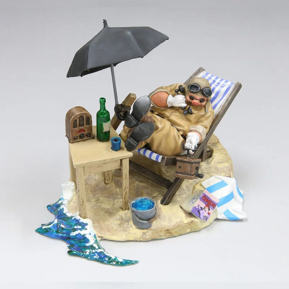 Maqueta Model Kit de Porco Rosso en su refugio costero a escala 1:48