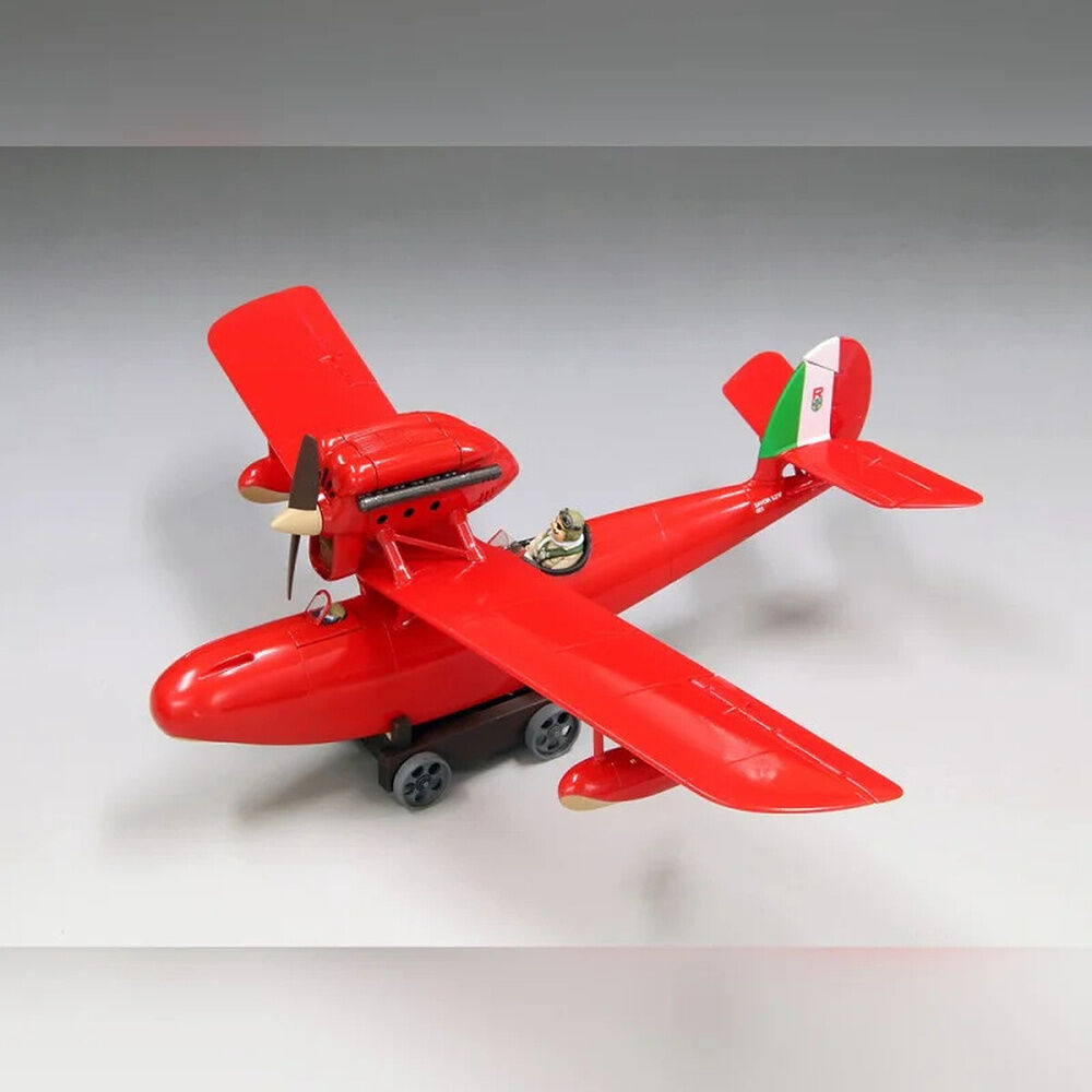Maqueta del hidroavión rojo Savoia S.21F con figura de Gina - 2
