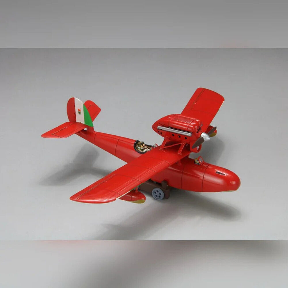 Maqueta de hidroavión Savoia S.21F roja con figura de Porco Rosso - 3