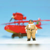 Maqueta del hidroavión Savoia S.21 de Porco Rosso con figura de Porco