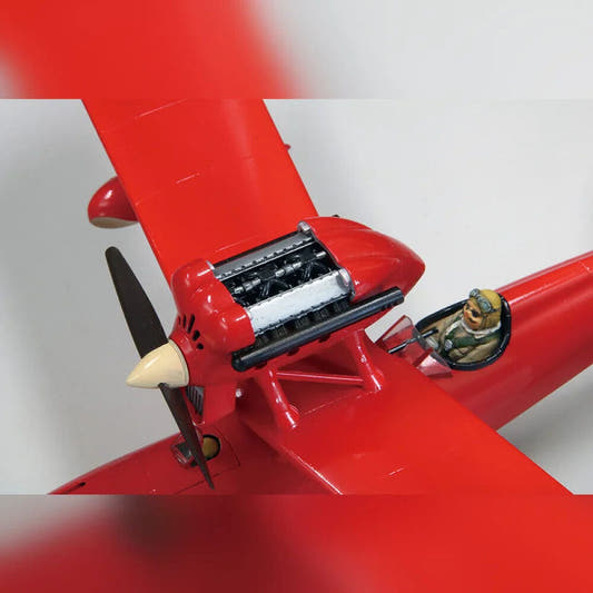 Maqueta del hidroavión rojo Savoia S.21F con figura de Gina - 4