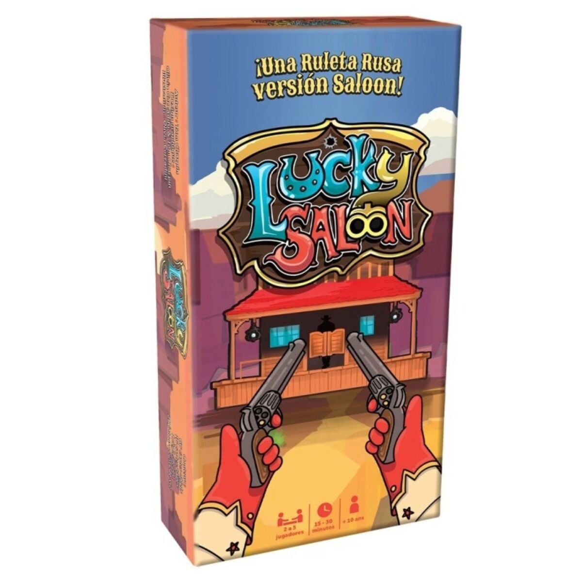 Caja del juego de cartas Lucky Saloon de TOPI GAMES