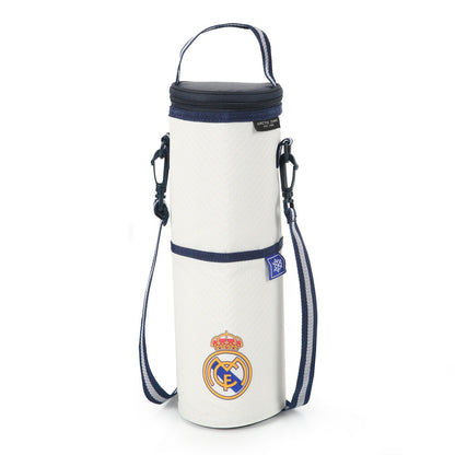 Botellero térmico Real Madrid de 1500 ml blanco y azul con bandolera