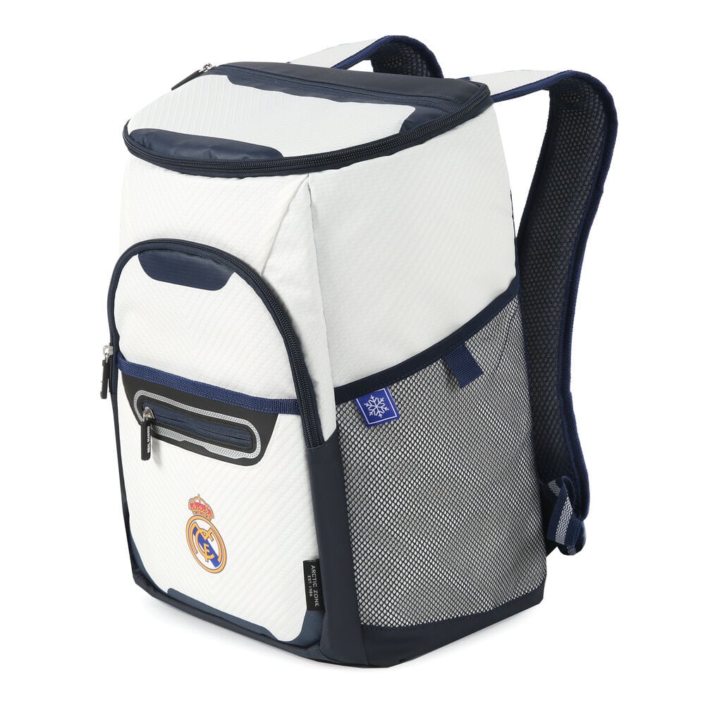 Mochila térmica porta alimentos Real Madrid blanca y azul