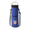 Botellero térmico azul del Atlético de Madrid con correa bandolera