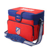 Bolsa térmica roja y azul del Atlético de Madrid con correa y bolsillo frontal