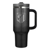 Vaso térmico negro del Atlético de Madrid con asa y escudo