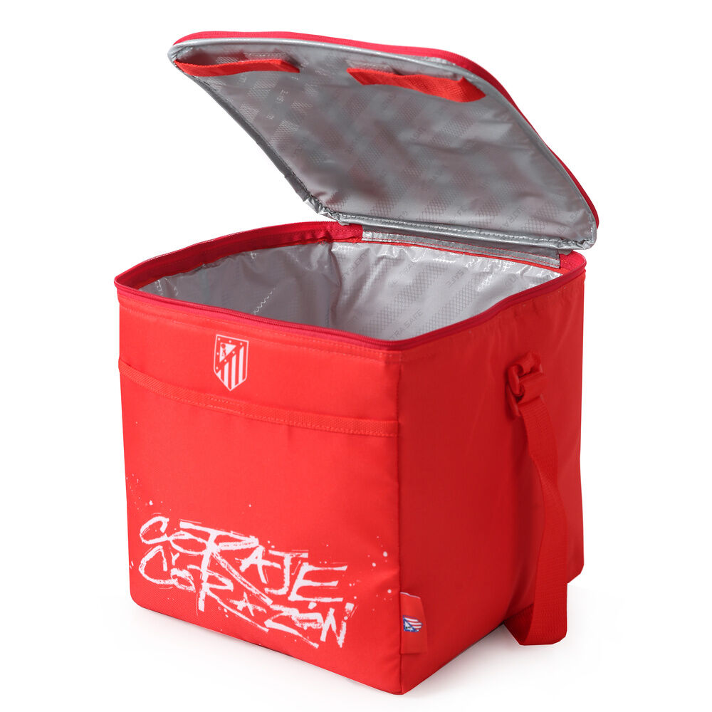 Bolsa térmica plegable roja del Atlético de Madrid con franjas rojiblancas - 2