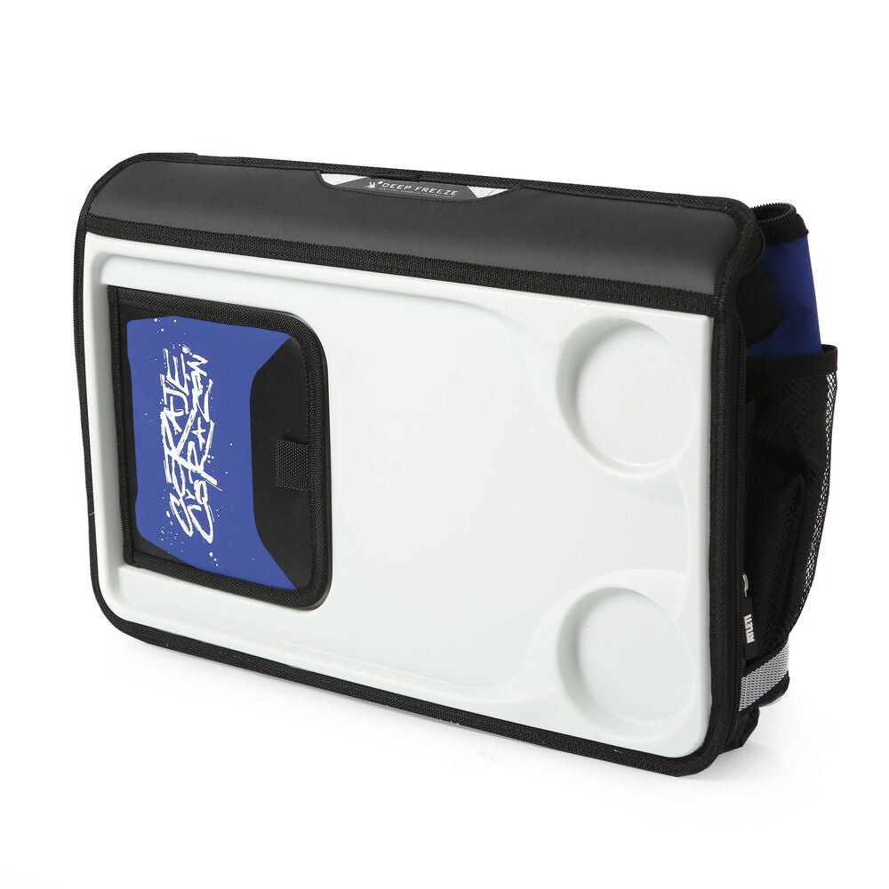 Bolsa porta alimentos plegable azul del Atlético de Madrid con tapa rígida y bolsillo frontal - 2
