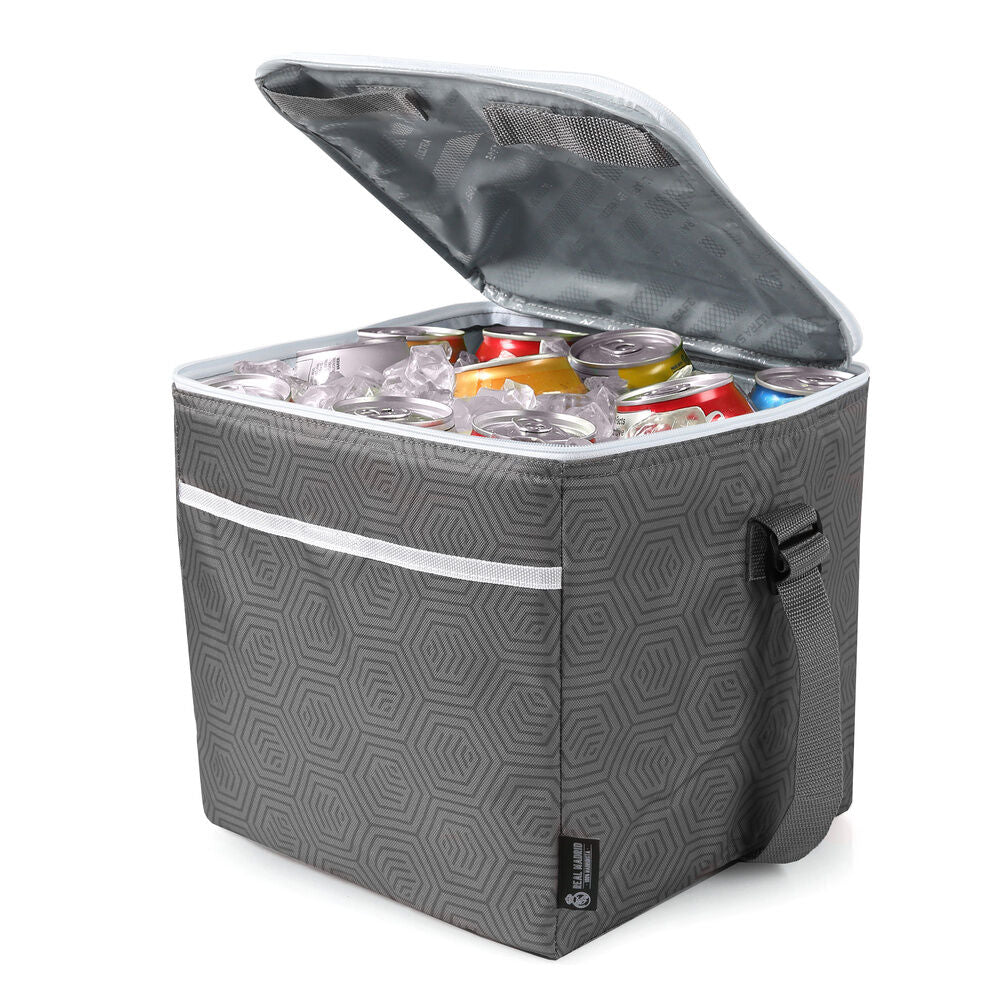 Bolsa porta alimentos plegable gris del Real Madrid con correa lateral - 3