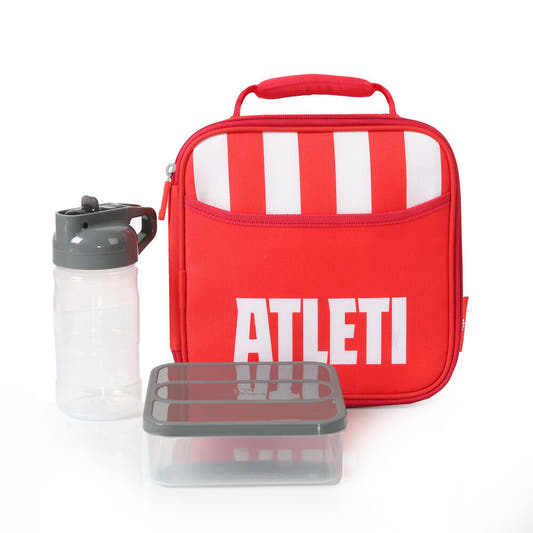 Bolsa térmica roja del Atlético de Madrid con botella y tupper - 3