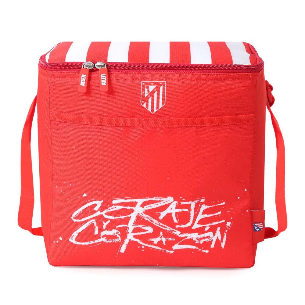 Bolsa térmica plegable roja del Atlético de Madrid con franjas rojiblancas - 3