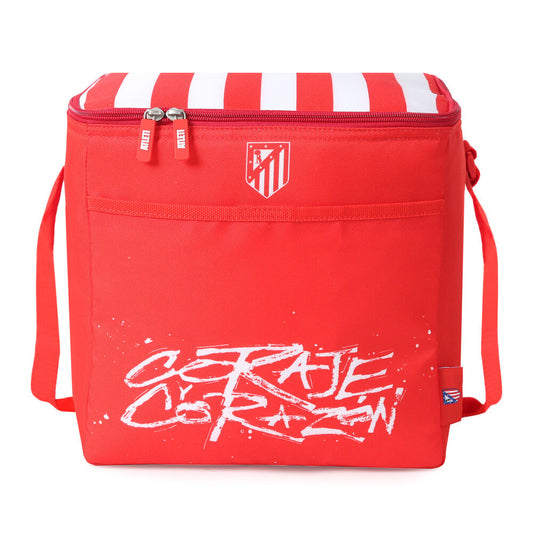 Bolsa térmica plegable roja del Atlético de Madrid con franjas rojiblancas - 3