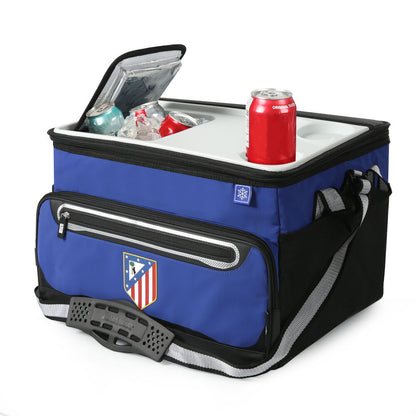 Bolsa porta alimentos plegable azul del Atlético de Madrid con tapa rígida y bolsillo frontal - 3