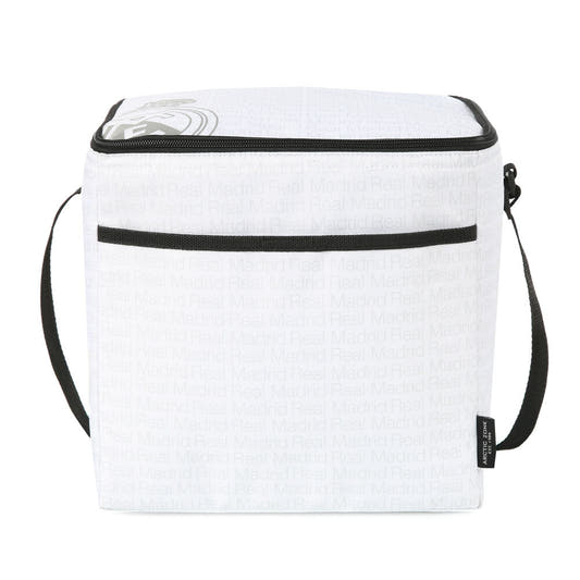 Bolsa porta alimentos plegable blanca del Real Madrid con asa bandolera - 4