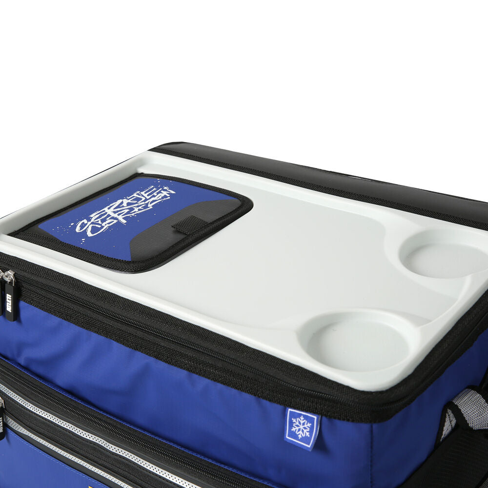 Bolsa porta alimentos plegable azul del Atlético de Madrid con tapa rígida y bolsillo frontal - 4