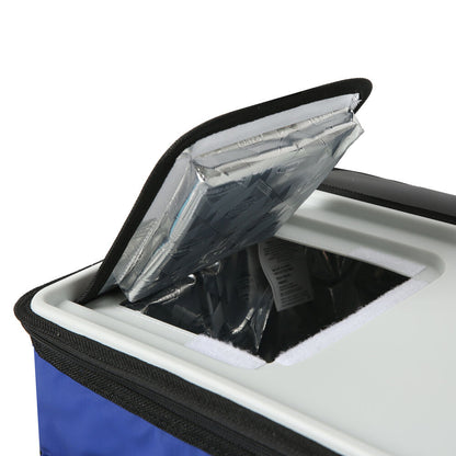 Bolsa porta alimentos plegable azul del Atlético de Madrid con tapa rígida y bolsillo frontal - 5