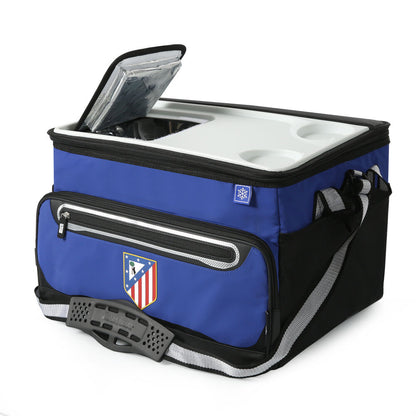 Bolsa porta alimentos plegable azul del Atlético de Madrid con tapa rígida y bolsillo frontal - 7
