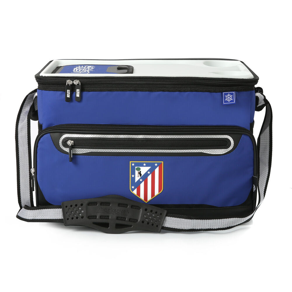 Bolsa porta alimentos plegable azul del Atlético de Madrid con tapa rígida y bolsillo frontal - 8