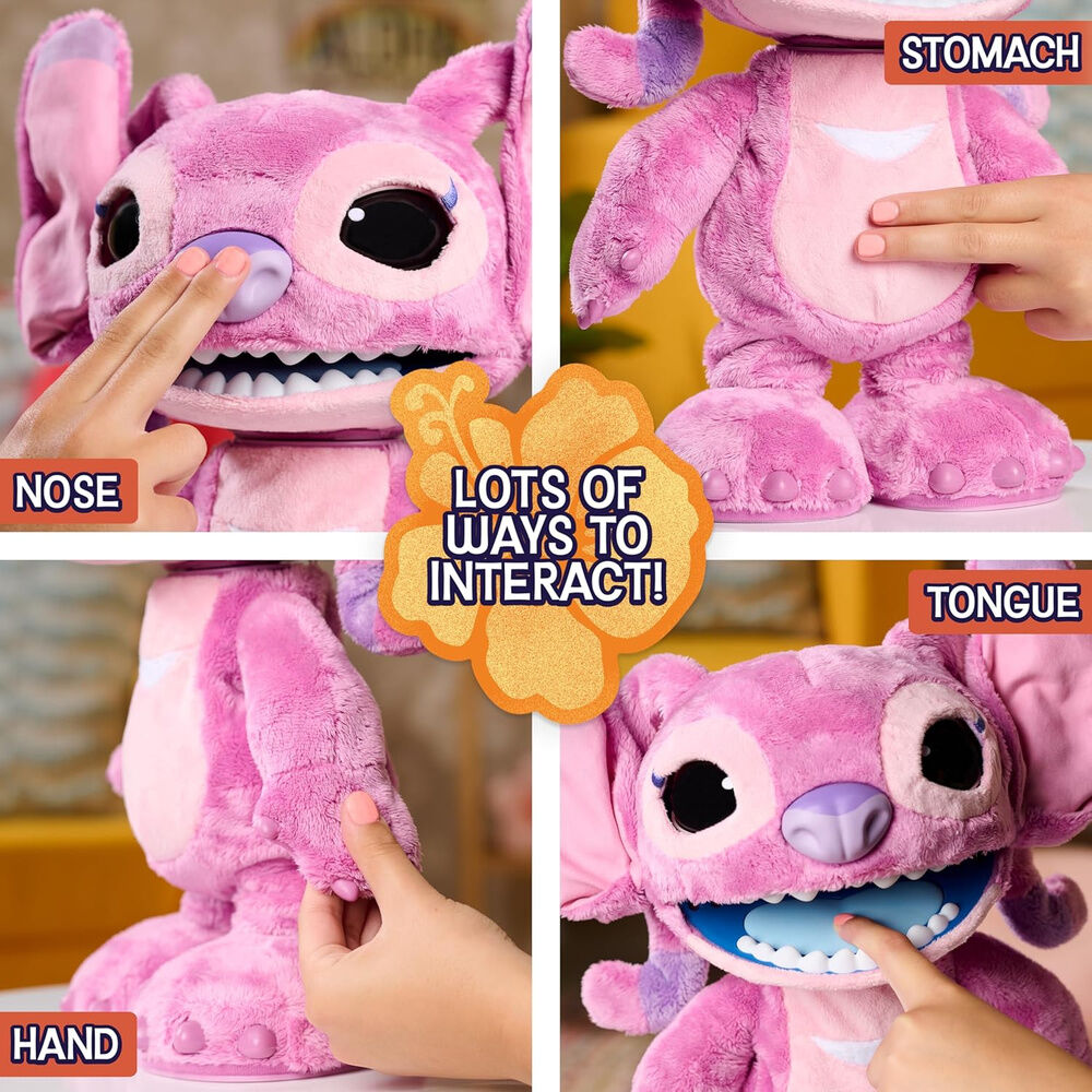 Peluche interactivo Angel Stitch Disney rosa de 43 cm - 5