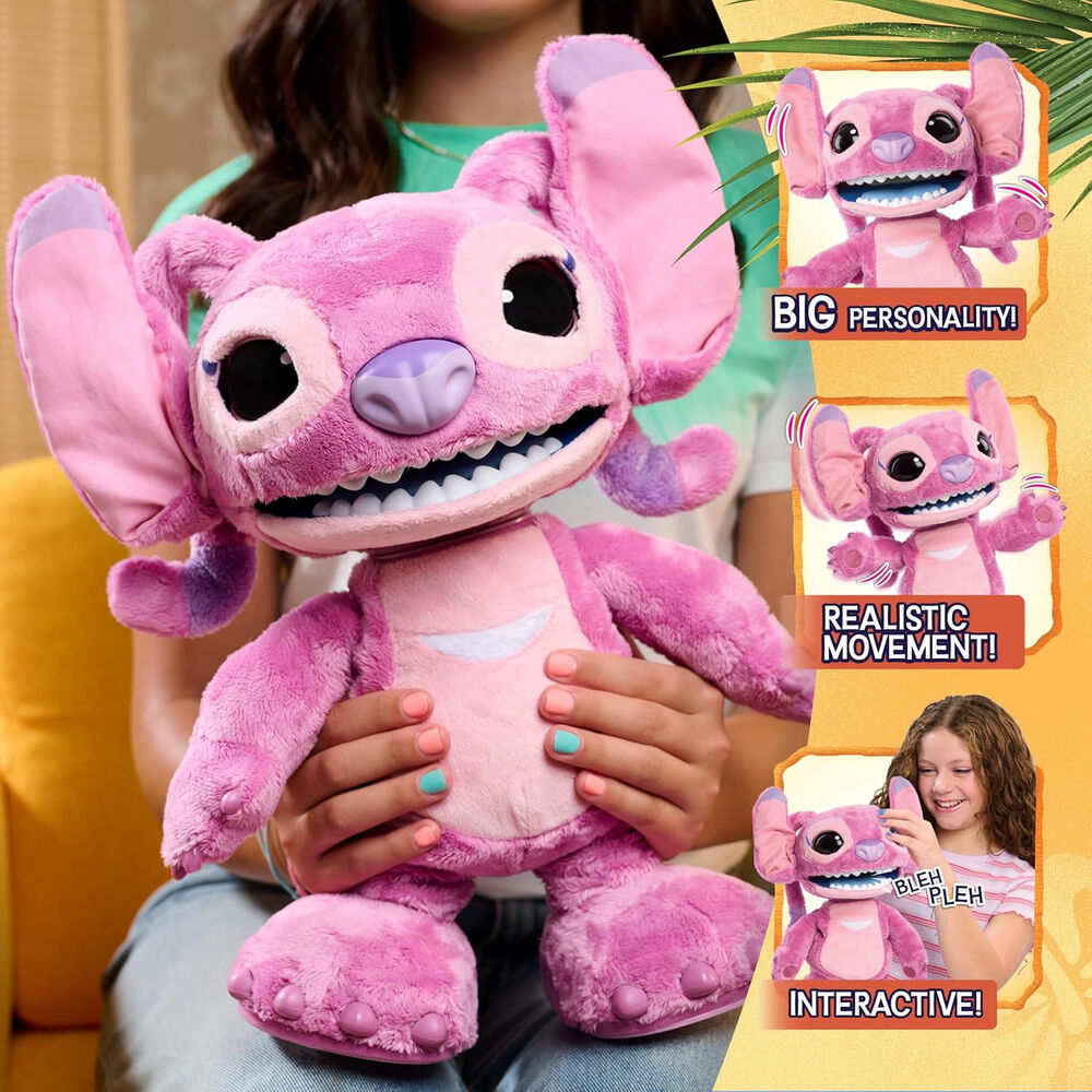 Peluche interactivo Angel Stitch Disney rosa de 43 cm - 10